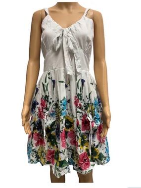 ♥️ NWT Jackpot Cotton White Floral Tie-Front Sundress- one size